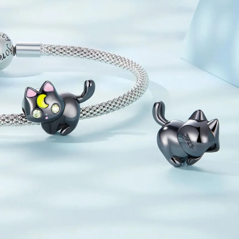(zdjęcie do) Charms Typu Pandora Księżycowy Kot - SCC2386 - Wyświetl 4