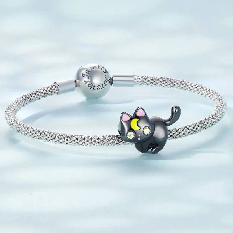 (zdjęcie do) Charms Typu Pandora Księżycowy Kot - SCC2386 - Wyświetl 5