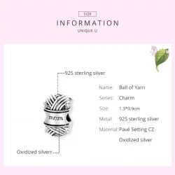 Charms Typu Pandora Kula przędzy - SCC1654