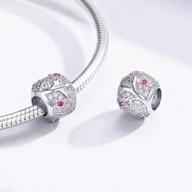 (zdjęcie do) Charms Typu Pandora Kwiat śliwy - BSC153 - Wyświetl 4