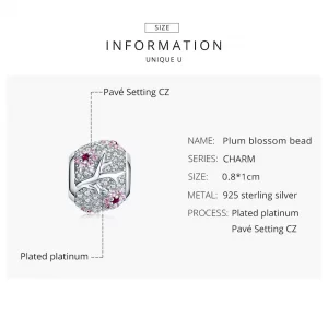 Charms Typu Pandora Kwiat śliwy - BSC153