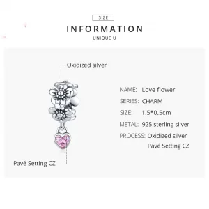 Charms Typu Pandora Kwiat miłości - SCC1485