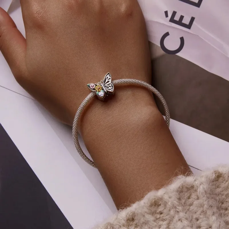 (zdjęcie do) Charms Typu Pandora Kwiat Motyla - BSC588 - Wyświetl 5
