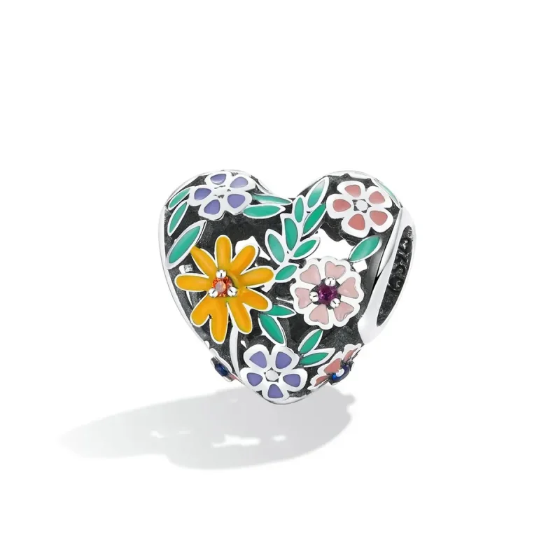 (zdjęcie do) Charms Typu Pandora Kwiatowe serce - BSC590 - Wyświetl 2
