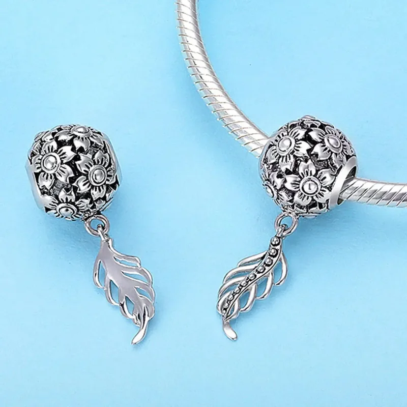 (zdjęcie do) Charms Typu Pandora Kwiaty i Liście - SCC715 - Wyświetl 2