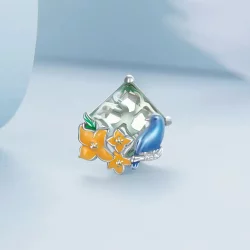 Charms Typu Pandora Kwiaty i ptaki - BSC646