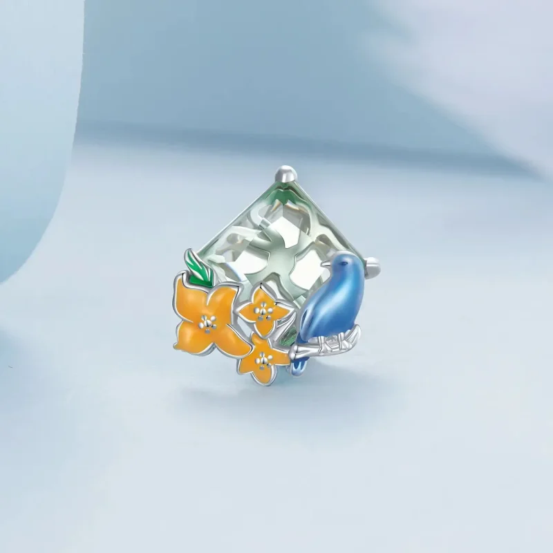 (zdjęcie do) Charms Typu Pandora Kwiaty i ptaki - BSC646 - Wyświetl 2