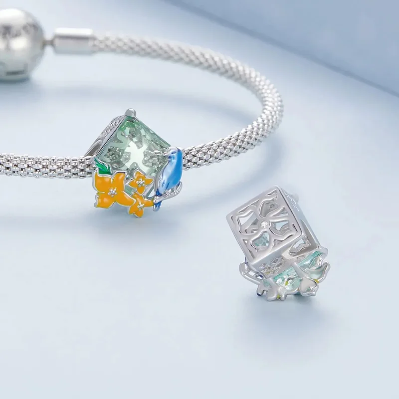 (zdjęcie do) Charms Typu Pandora Kwiaty i ptaki - BSC646 - Wyświetl 5