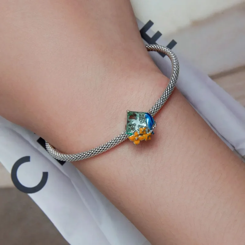 (zdjęcie do) Charms Typu Pandora Kwiaty i ptaki - BSC646 - Wyświetl 6