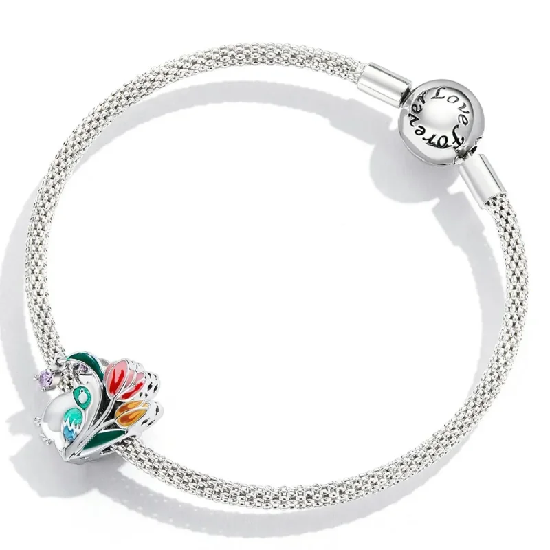 (zdjęcie do) Charms Typu Pandora Kwiaty i ptaki - deszcz - SCC2193 - Wyświetl 4