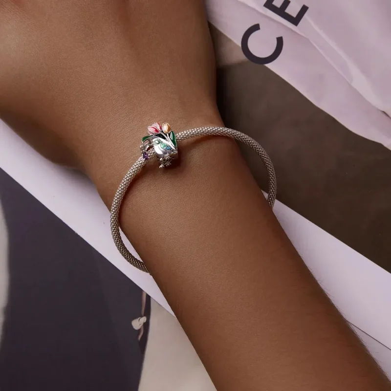 (zdjęcie do) Charms Typu Pandora Kwiaty i ptaki - deszcz - SCC2193 - Wyświetl 5