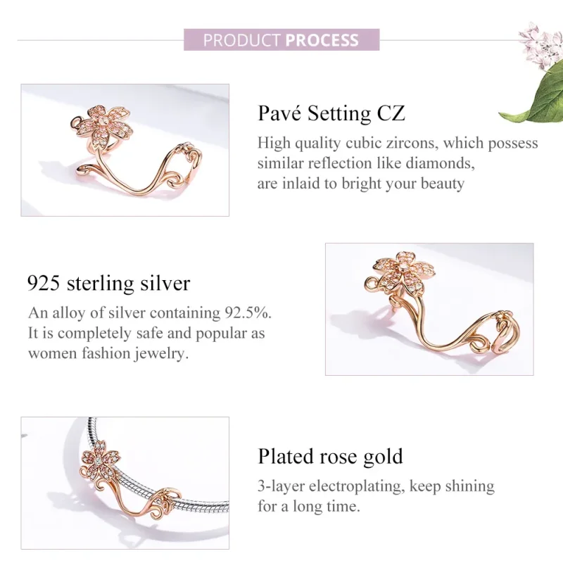 (zdjęcie do) Charms Typu Pandora Kwiaty wiśni - SCC1033-C - Wyświetl 6