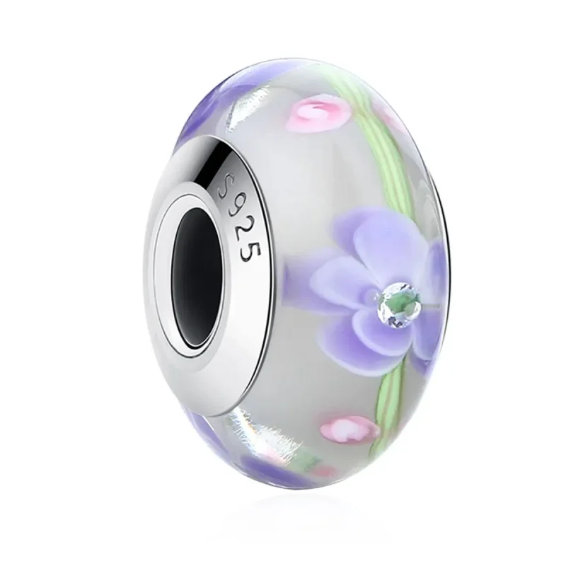 (zdjęcie do) Charms Typu Pandora Kwiaty Wisteria Szkło Murano - SCZ019 - Wyświetl 2