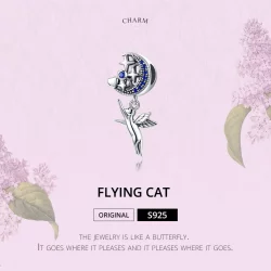 Charms Typu Pandora Latający Kot - SCC1551
