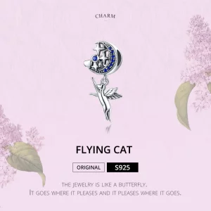 Charms Typu Pandora Latający Kot - SCC1551