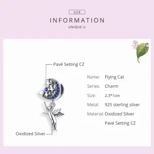 Charms Typu Pandora Latający Kot - SCC1551