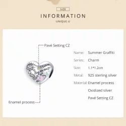 Charms Typu Pandora lato Graffiti - SCC1529