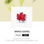 Charms Typu Pandora liść klonu - BSC335