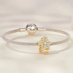 Charms Typu Pandora liść klonu - BSC673