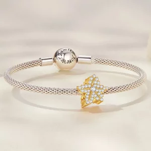 Charms Typu Pandora liść klonu - BSC673