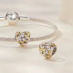 Charms Typu Pandora Liście W Kształcie Serca - BSC672