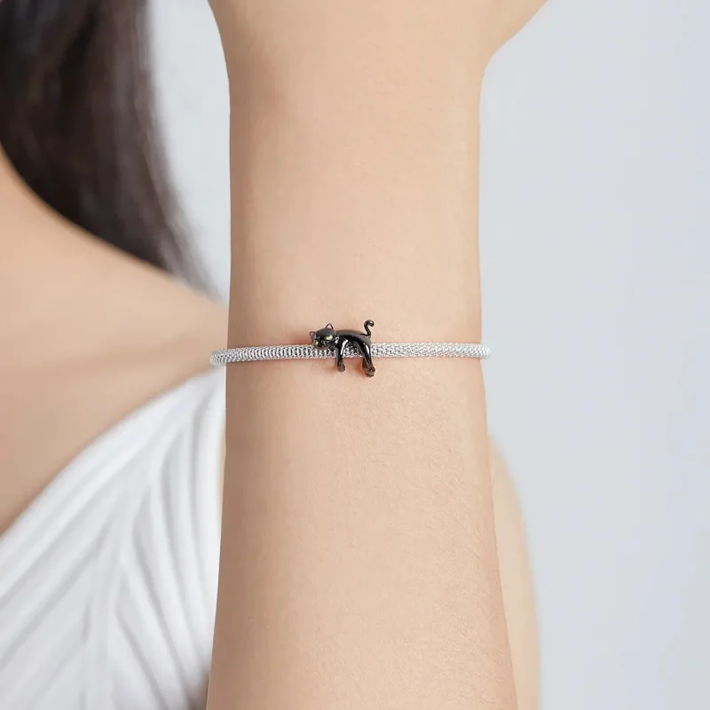 (zdjęcie do) Charms Typu Pandora Śliczny Czarny Kot - BSC520 - Wyświetl 5