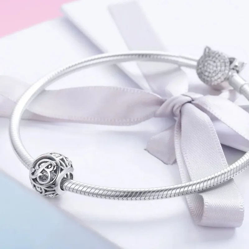 (zdjęcie do) Charms Typu Pandora Litera b - SCC738-B - Wyświetl 4