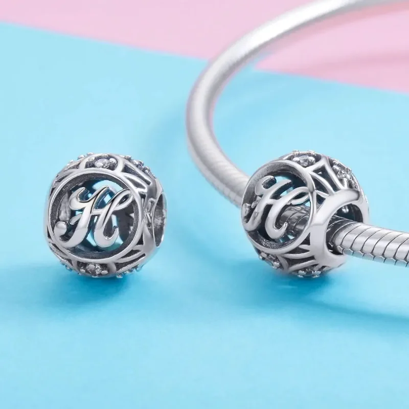 (zdjęcie do) Charms Typu Pandora Litera H - SCC738-H - Wyświetl 3