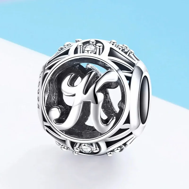 (zdjęcie do) Charms Typu Pandora Litera-K - SCC738-K - Wyświetl 2