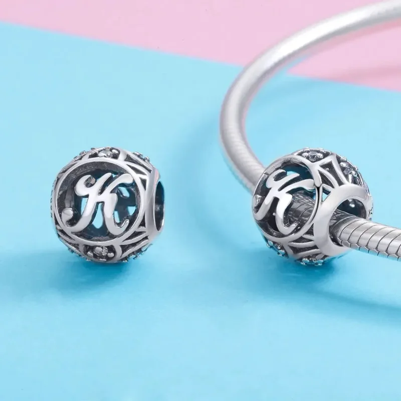 (zdjęcie do) Charms Typu Pandora Litera-K - SCC738-K - Wyświetl 3