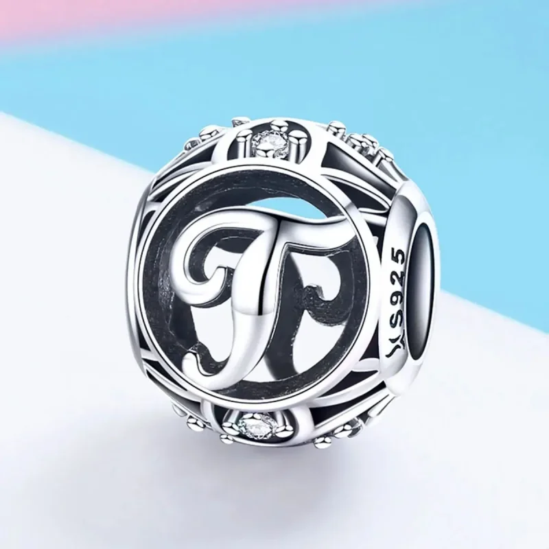 (zdjęcie do) Charms Typu Pandora Litera-T - SCC738-T - Wyświetl 2