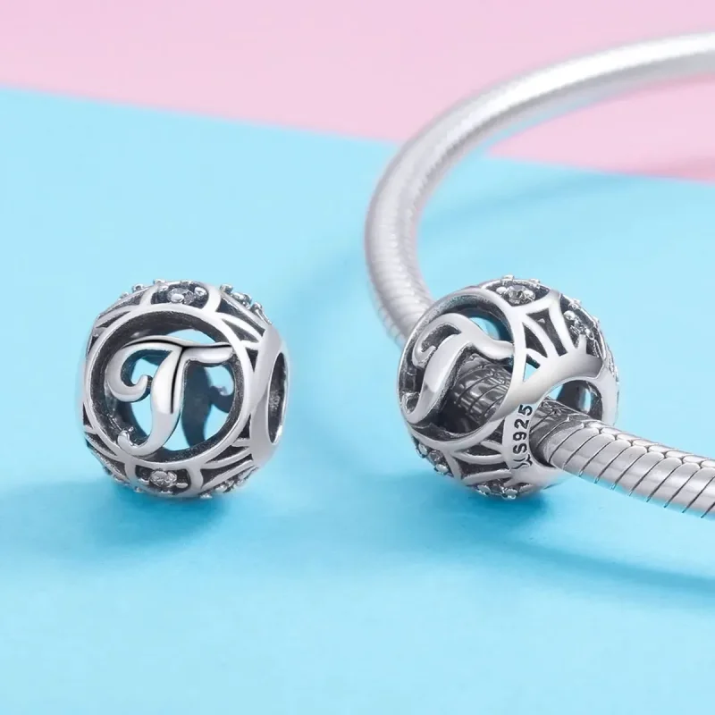 (zdjęcie do) Charms Typu Pandora Litera-T - SCC738-T - Wyświetl 3