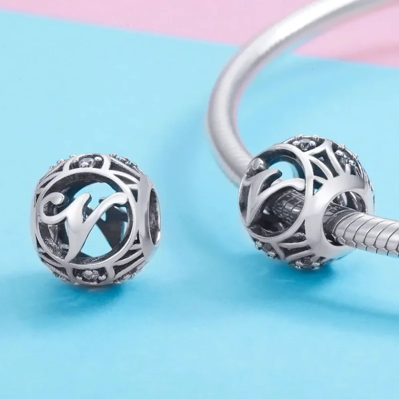 (zdjęcie do) Charms Typu Pandora Litera-V - SCC738-V - Wyświetl 3