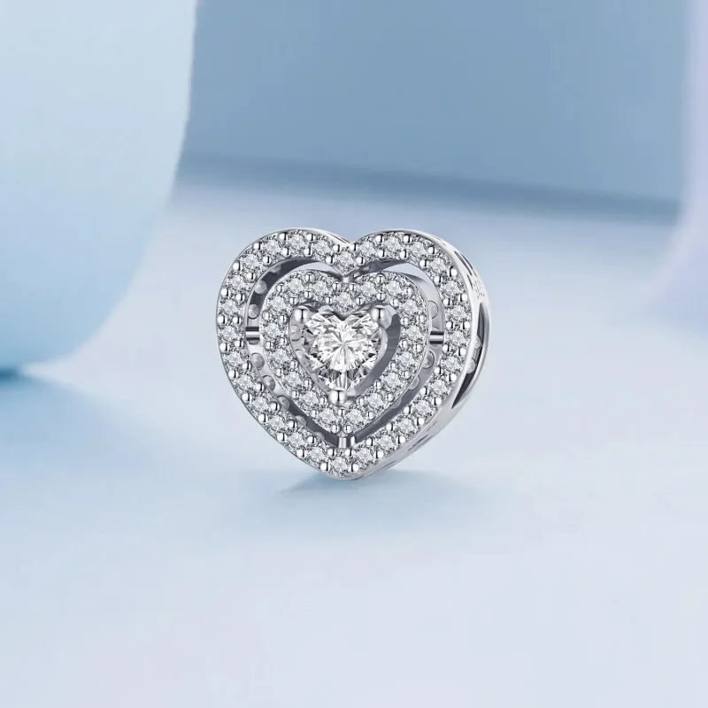 (zdjęcie do) Charms Typu Pandora Lśniące Serce - BSC662 - Wyświetl 2