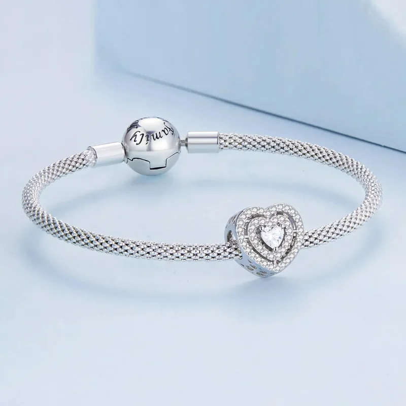 (zdjęcie do) Charms Typu Pandora Lśniące Serce - BSC662 - Wyświetl 4