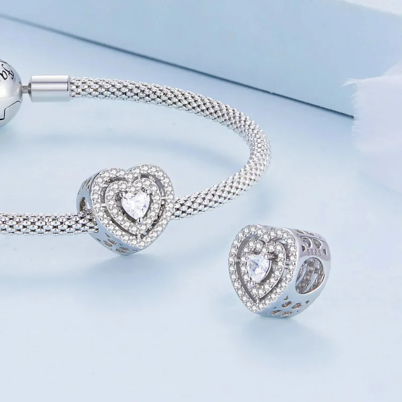 (zdjęcie do) Charms Typu Pandora Lśniące Serce - BSC662 - Wyświetl 5