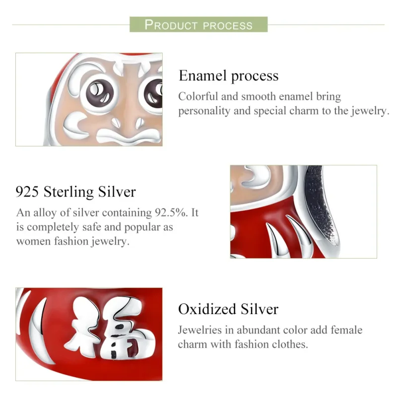 (zdjęcie do) Charms Typu Pandora Mała Daruma - SCC1087 - Wyświetl 4