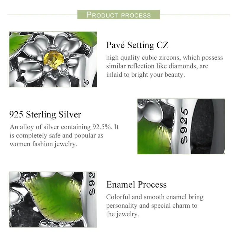 (zdjęcie do) Charms Typu Pandora Małe stokrotki wiosną i latem - SCC490 - Wyświetl 6
