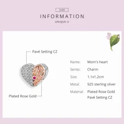 Charms Typu Pandora Mamo Serce - SCC1173
