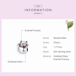 Charms Typu Pandora Maneki Neko - SCC1178