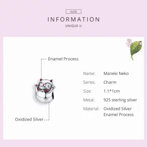 Charms Typu Pandora Maneki Neko - SCC1178