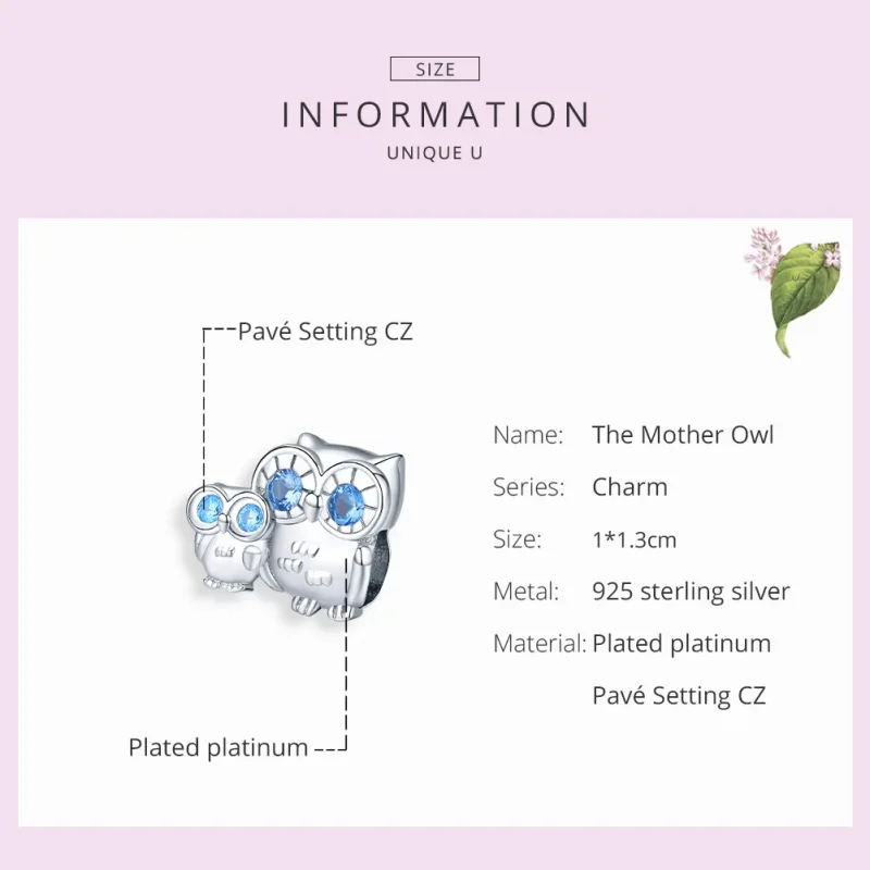 (zdjęcie do) Charms Typu Pandora Matka Sowa - BSC238 - Wyświetl 7