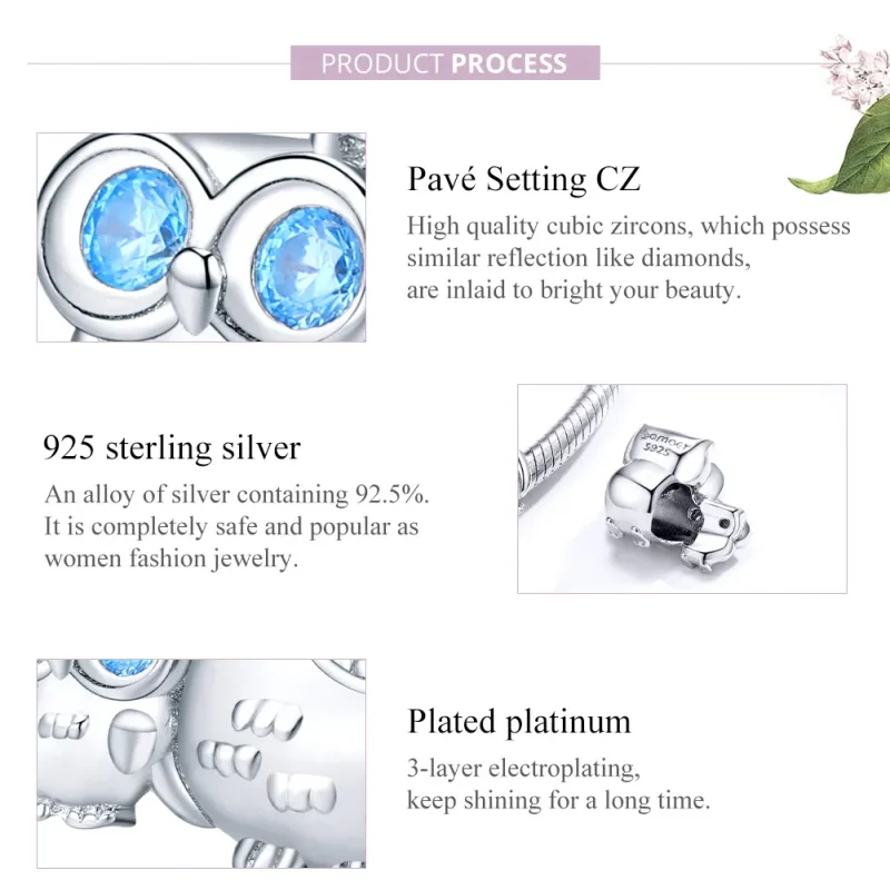 (zdjęcie do) Charms Typu Pandora Matka Sowa - BSC238 - Wyświetl 8