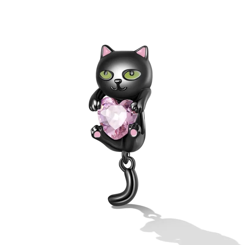 (zdjęcie do) Charms Typu Pandora Mały Czarny Kot - SCC2329 - Wyświetl 2