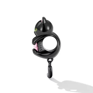 Charms Typu Pandora Mały Czarny Kot - SCC2329