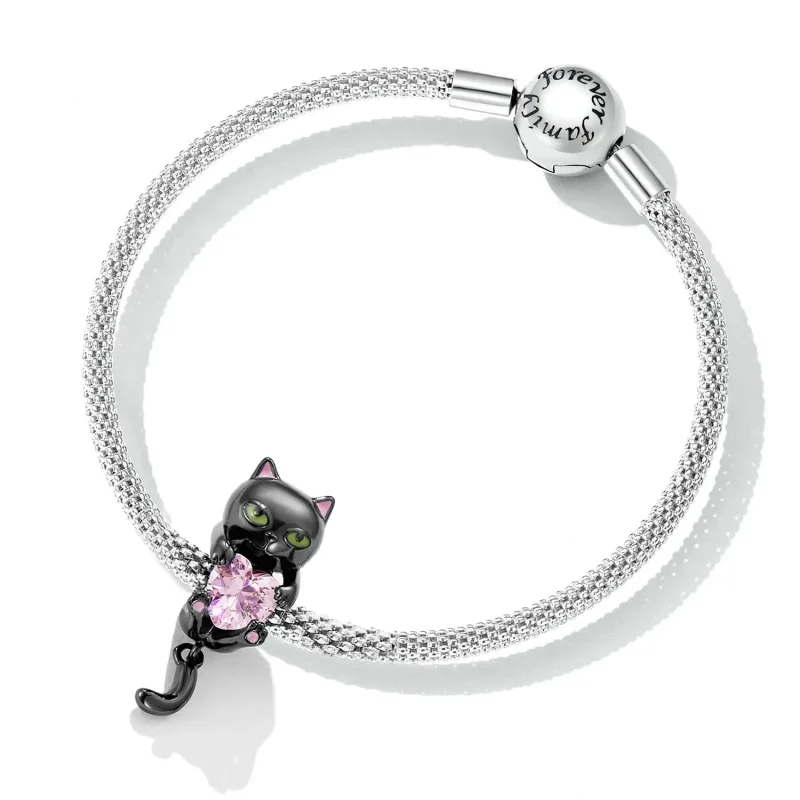 (zdjęcie do) Charms Typu Pandora Mały Czarny Kot - SCC2329 - Wyświetl 5