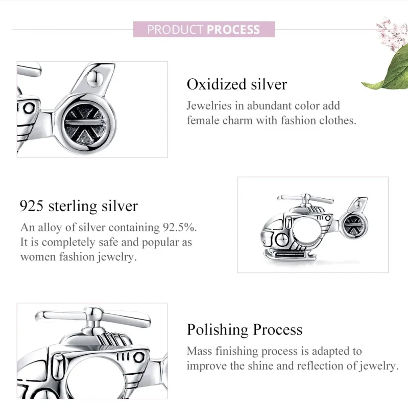 (zdjęcie do) Charms Typu Pandora Mały helikopter - SCC1699 - Wyświetl 7