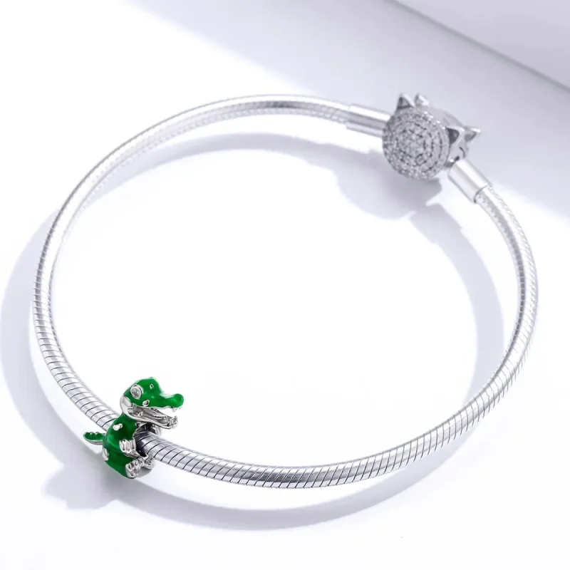 (zdjęcie do) Charms Typu Pandora Mały Krokodyl - BSC190 - Wyświetl 3