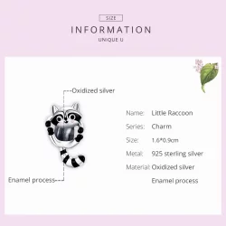 Charms Typu Pandora Mały Szop pracz - BSC403