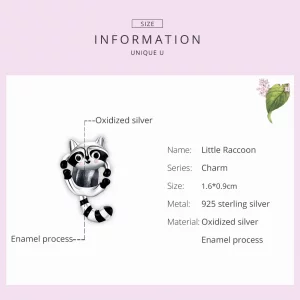 Charms Typu Pandora Mały Szop pracz - BSC403